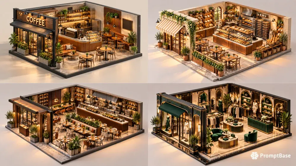 3D Isometric Business Scenes