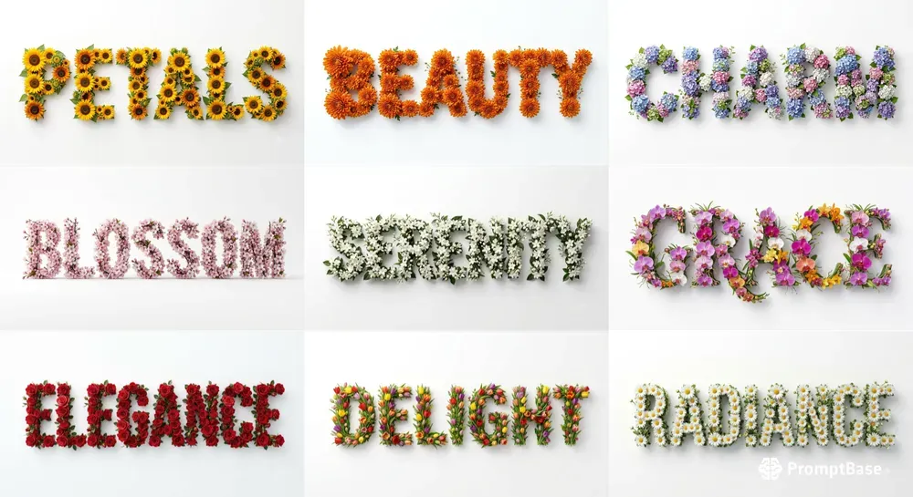 Floral Typography Posters Collection