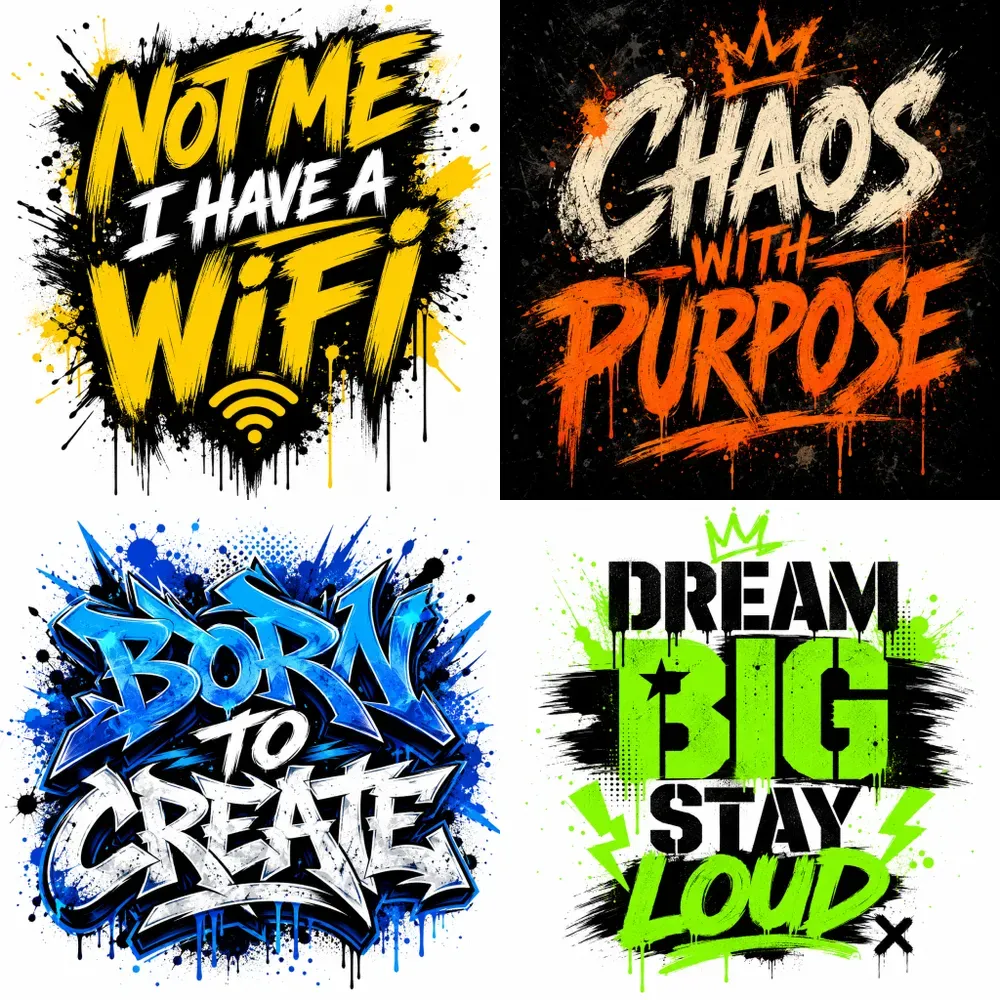 Urban Graffiti Typography Quote Designs