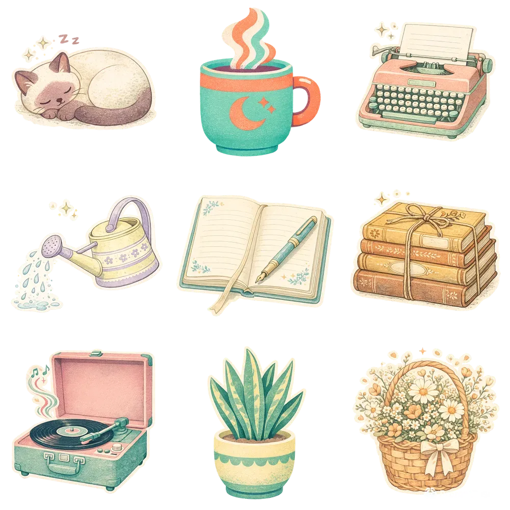 Aesthetic Home Planner Sticker Cliparts