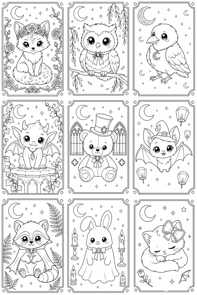 Kawaii Gothic Coloring Book Generator