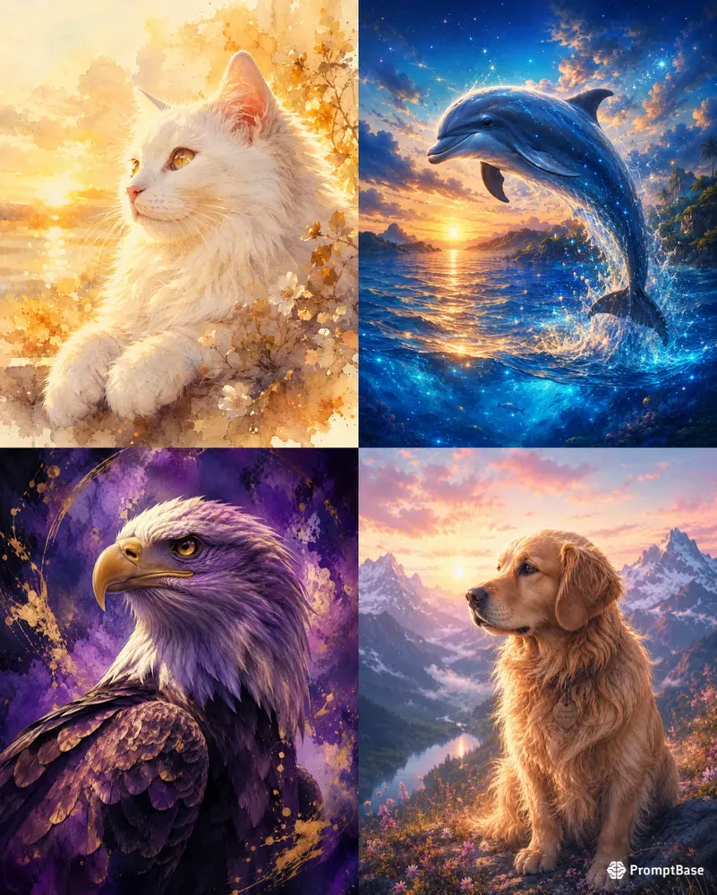 Dreamy Fantasy Animal Portraits