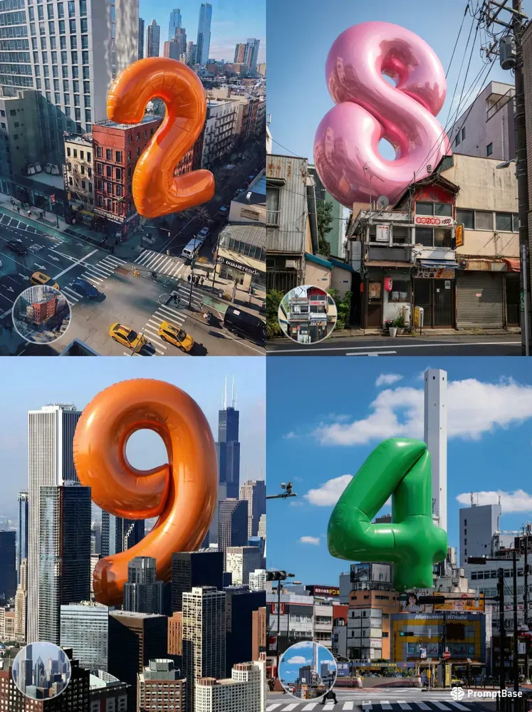 Big Balloon Numbers In The City