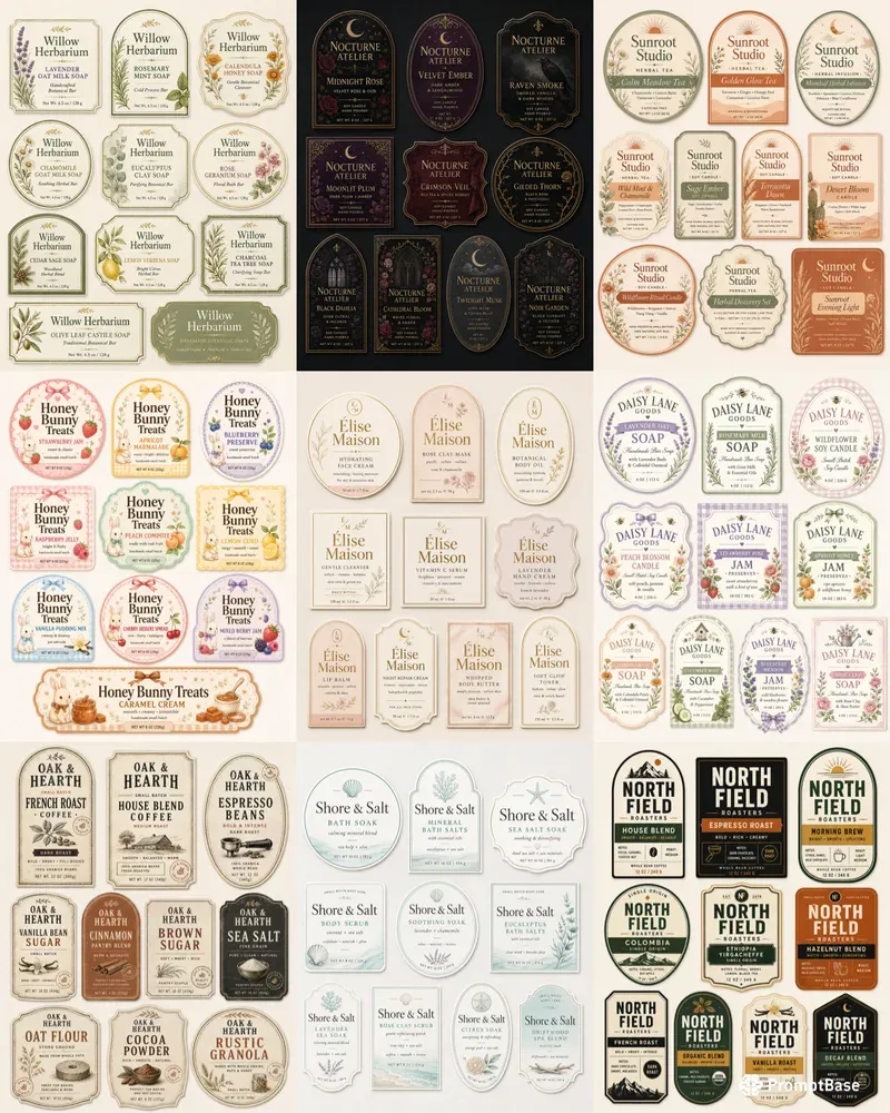 Product Label Design Collection Sheets