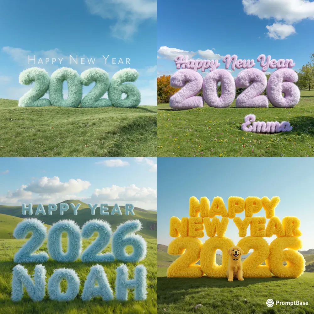 Custom Fluffy Name Designs For New Year