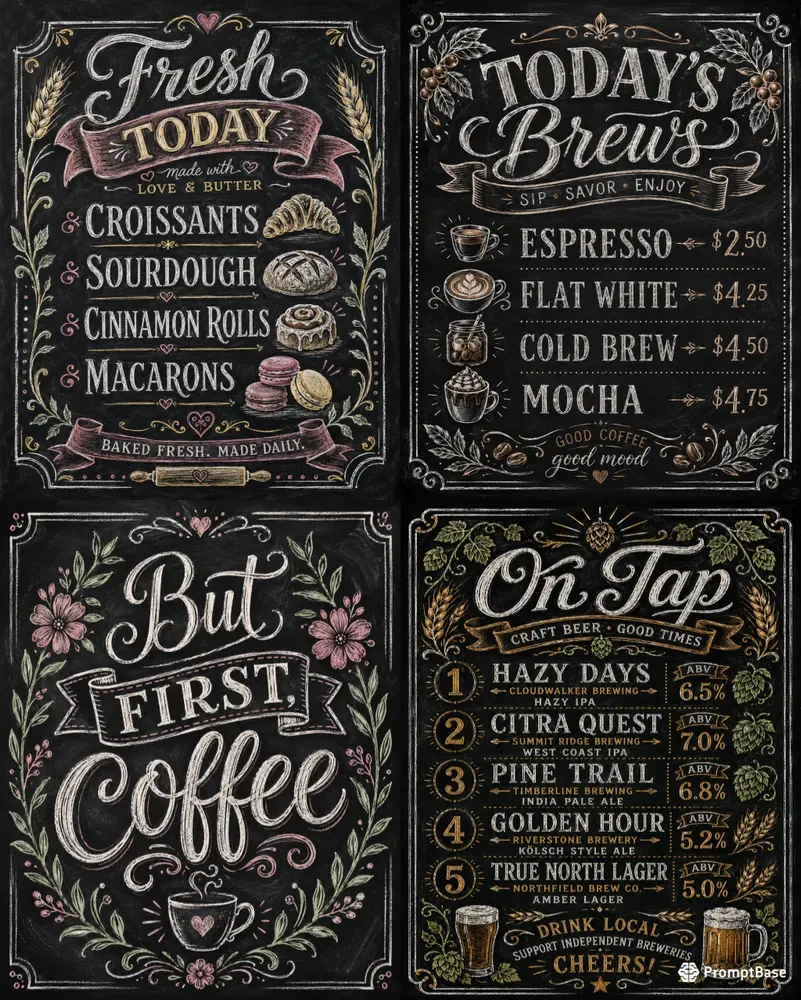 Chalkart Menu Illustrations