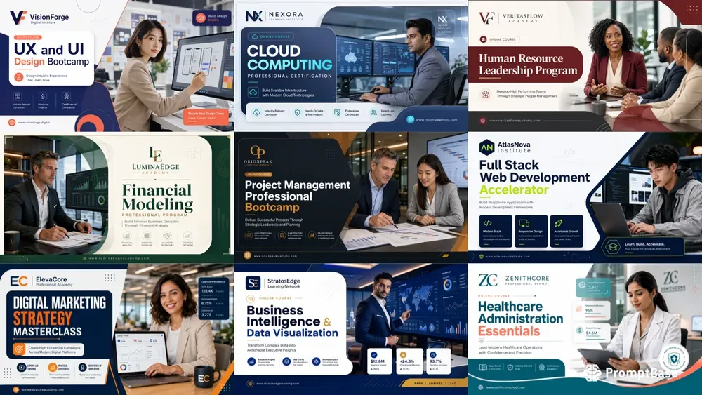 Modern Online Course Cover Templates