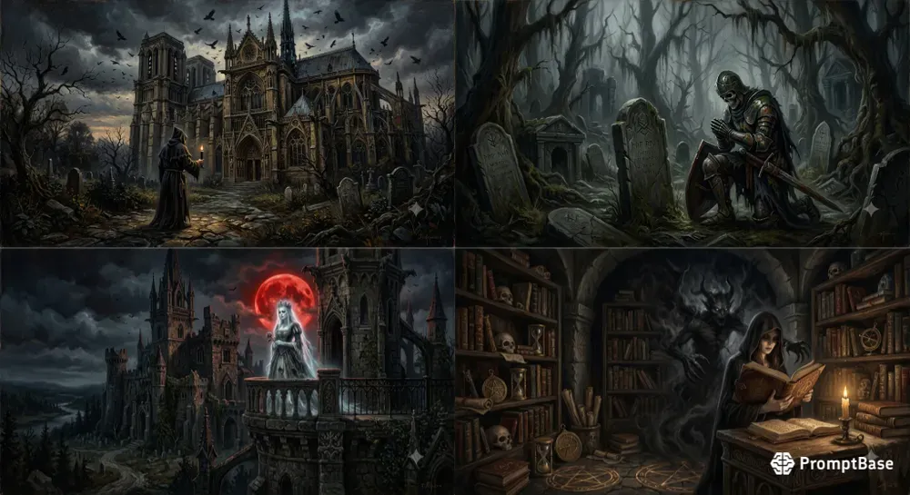 Cursed Gothic Horror Oil Paintings