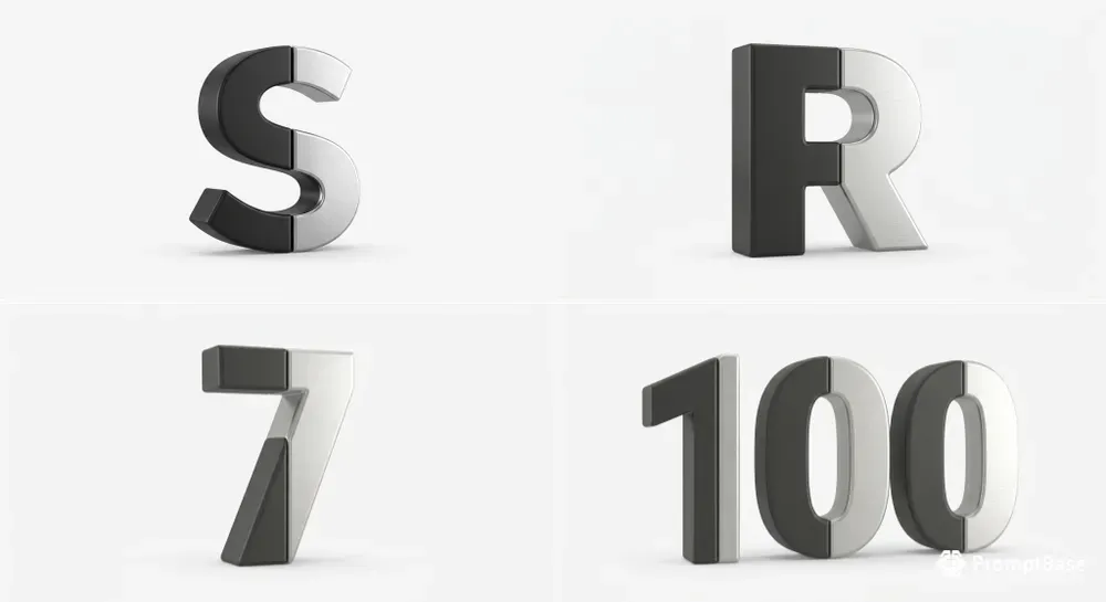 3D Minimalist Typography Assets