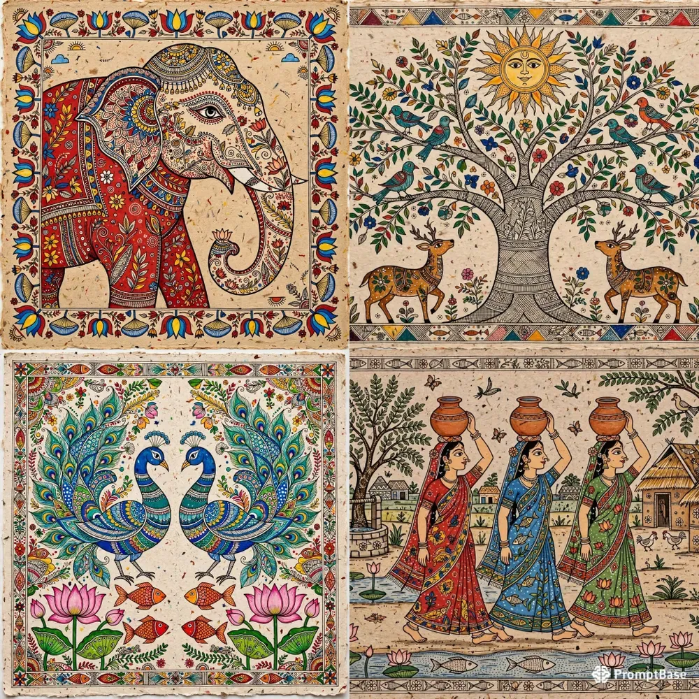 Madhubani 5in1 Bundle Folk Art Packs