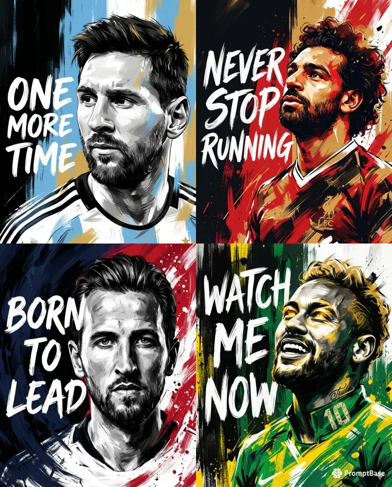 Motivational Football Player Art Posters