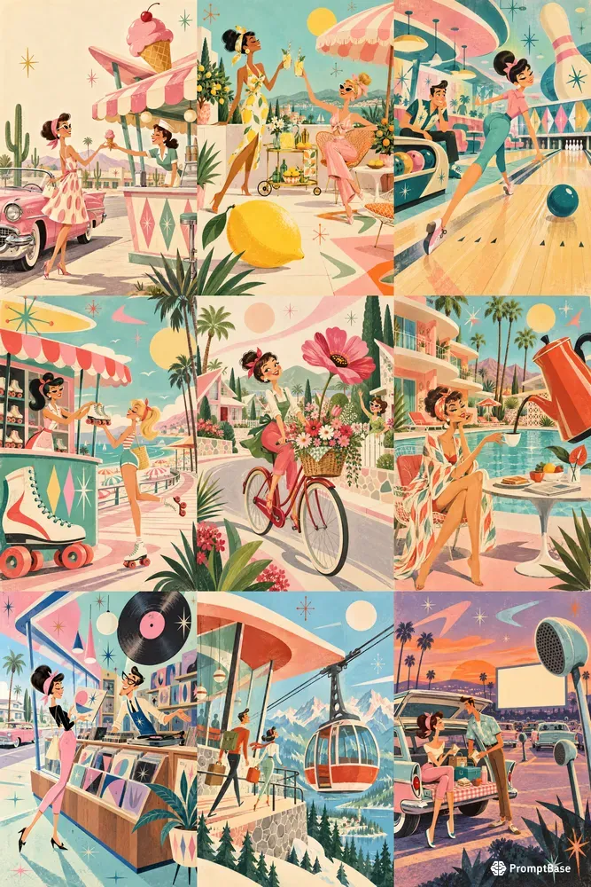Quirky Mid Century Illustrations