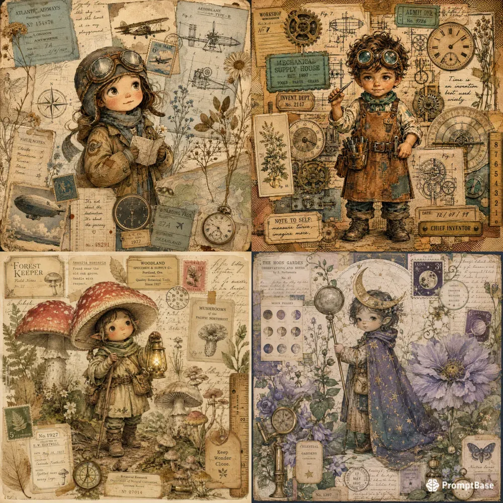 Whimsical Vintage Storybook Characters