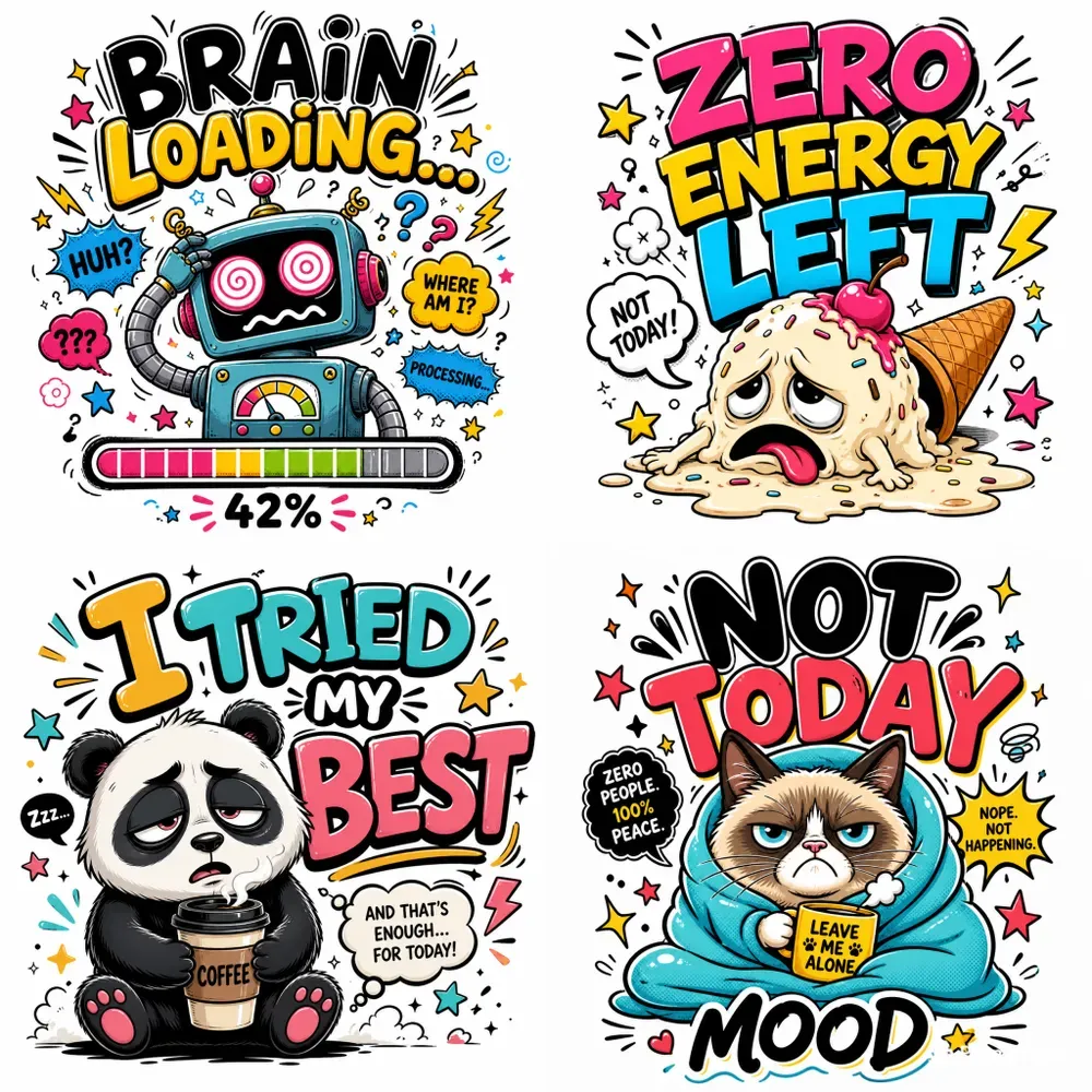 Funny Cartoon Quote Tshirt Designs