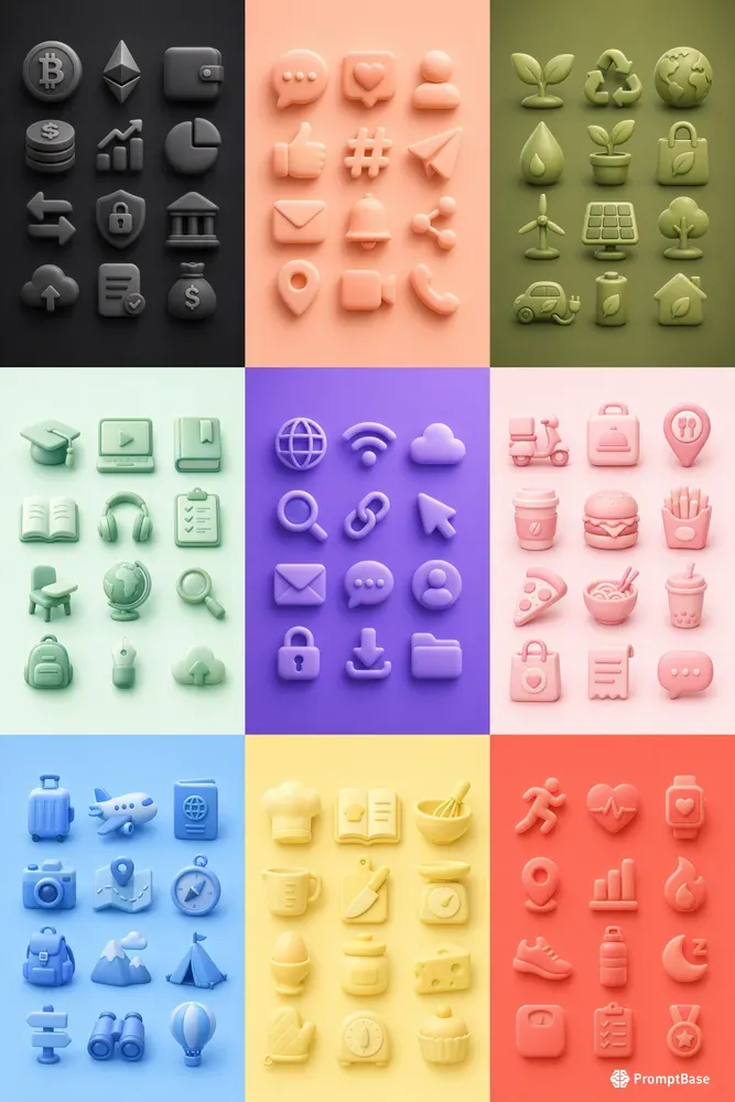 Modern 3D Icon Collection Sets