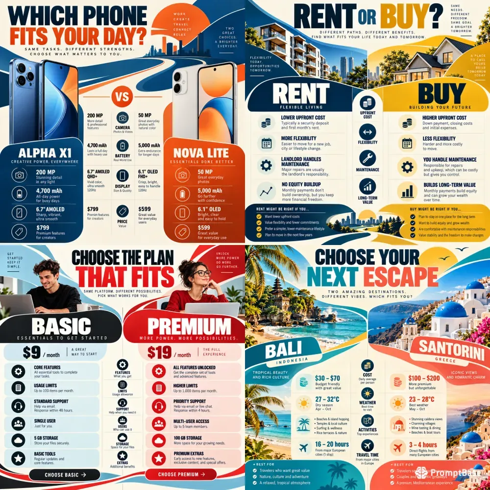 Streamline Choice Comparisons