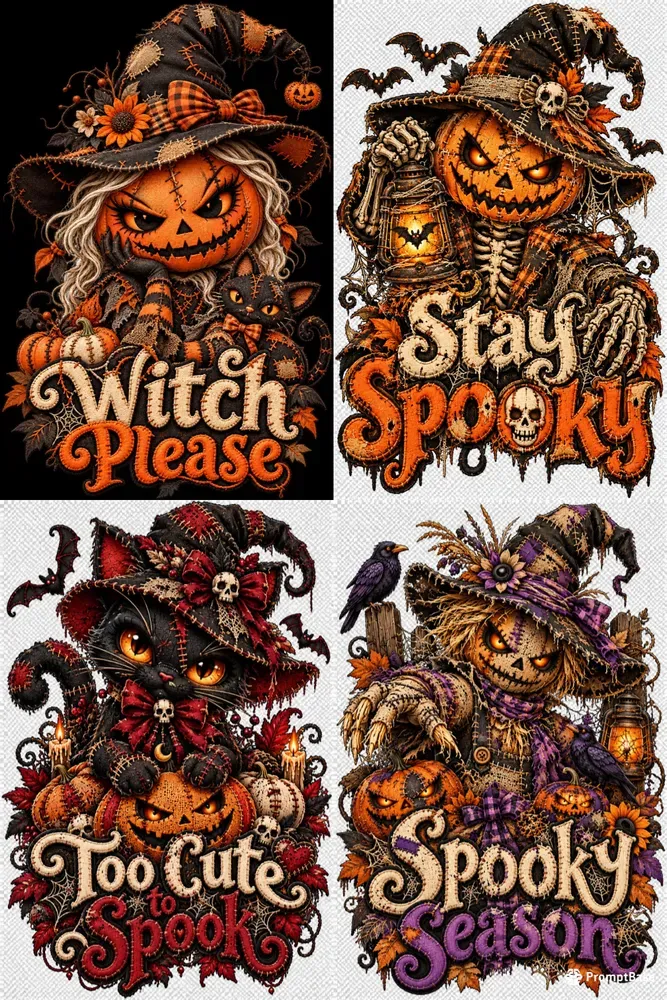 Creepy Stitched Halloween Tshirts