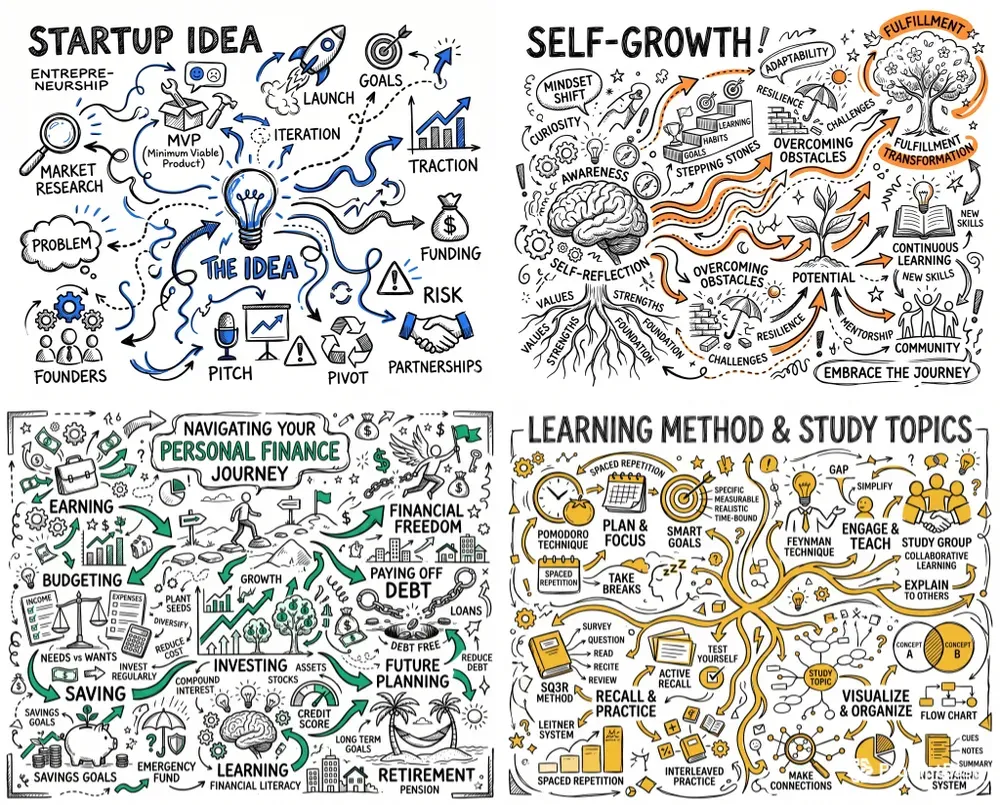 Abstract Mind Map Doodles