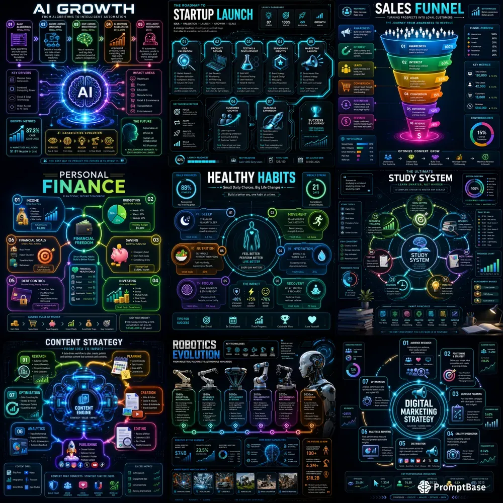 Neon Infographic Blueprints