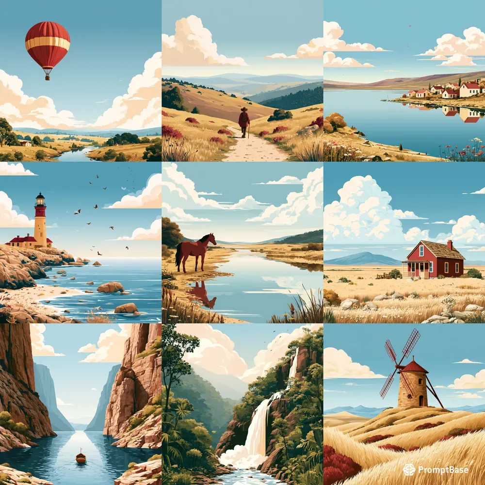 Cinematic Storybook Landscape Scenes