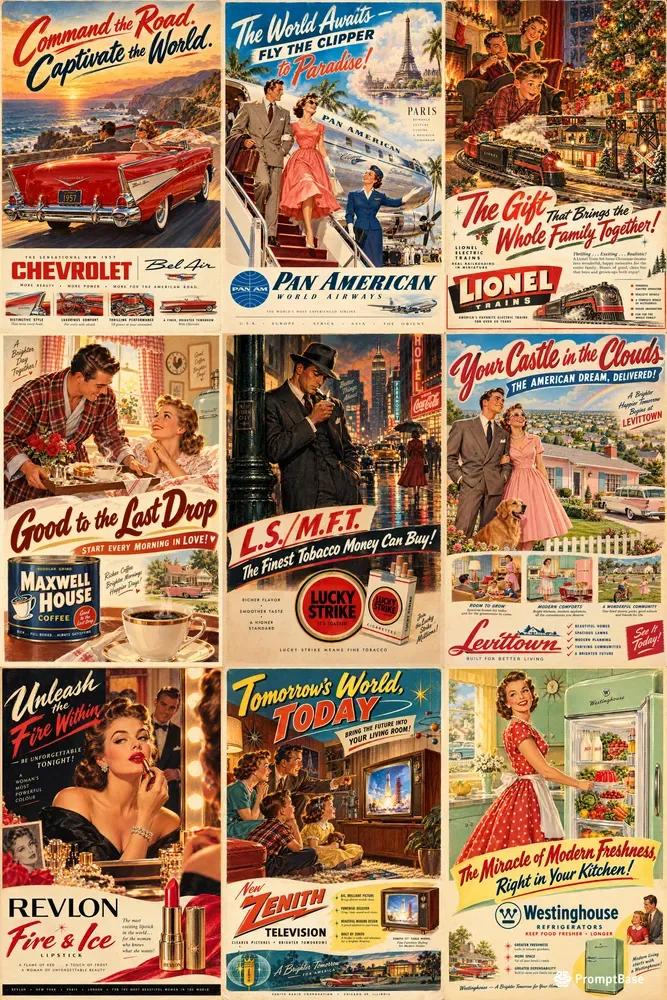 1950s Vintage Advertisement Posters