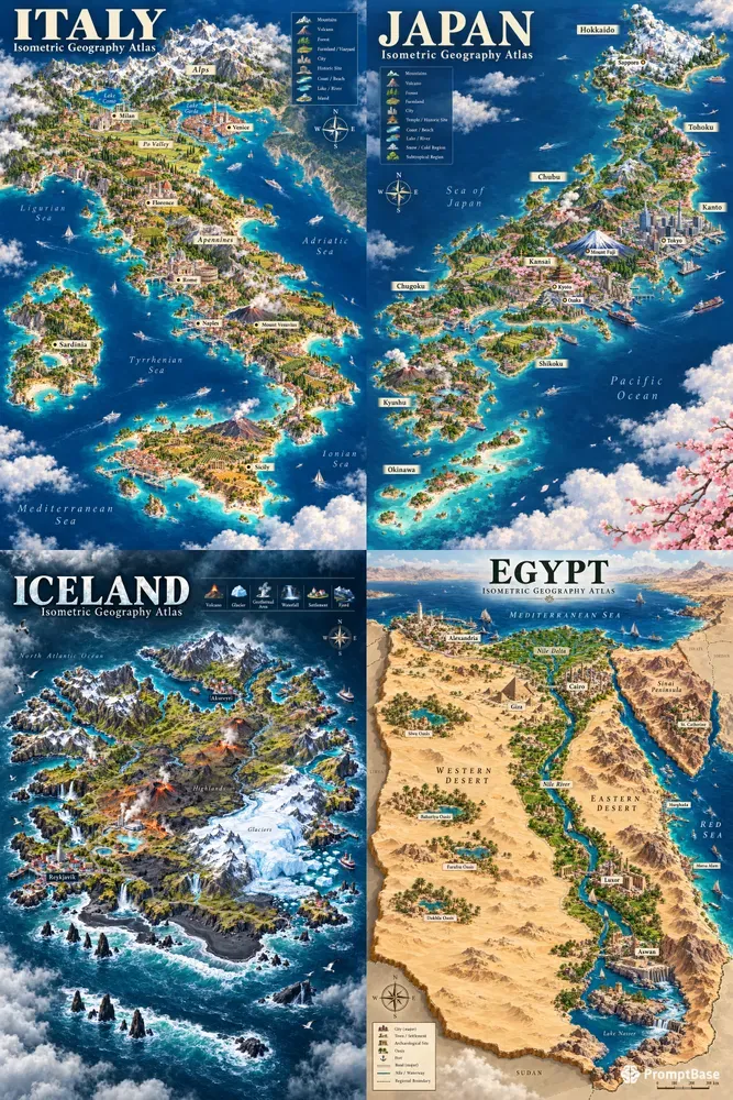 Isometric Geography Atlases