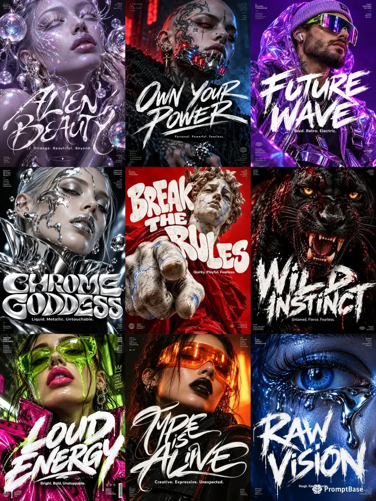 Cinematic Editorial Typography Posters