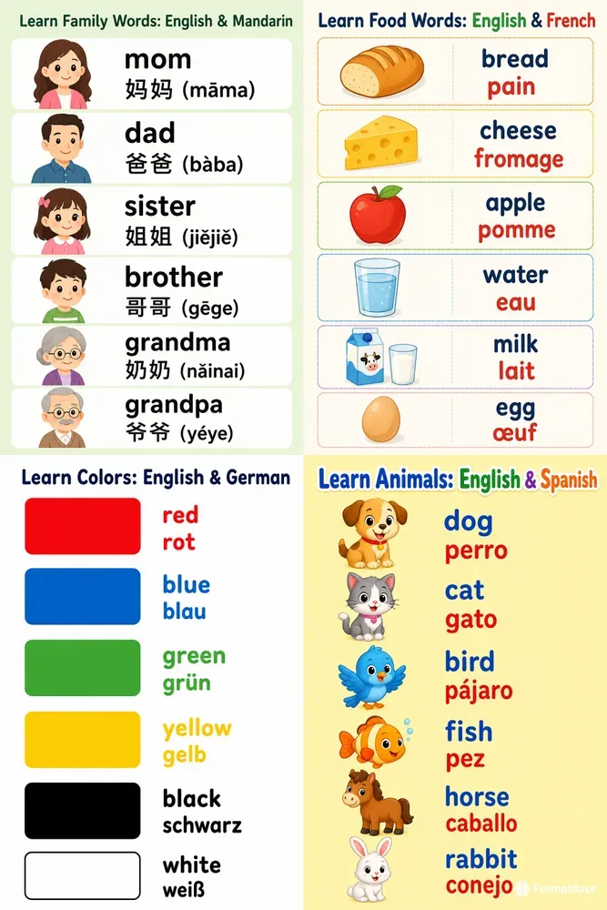 Dual Language Vocabulary Card Generator