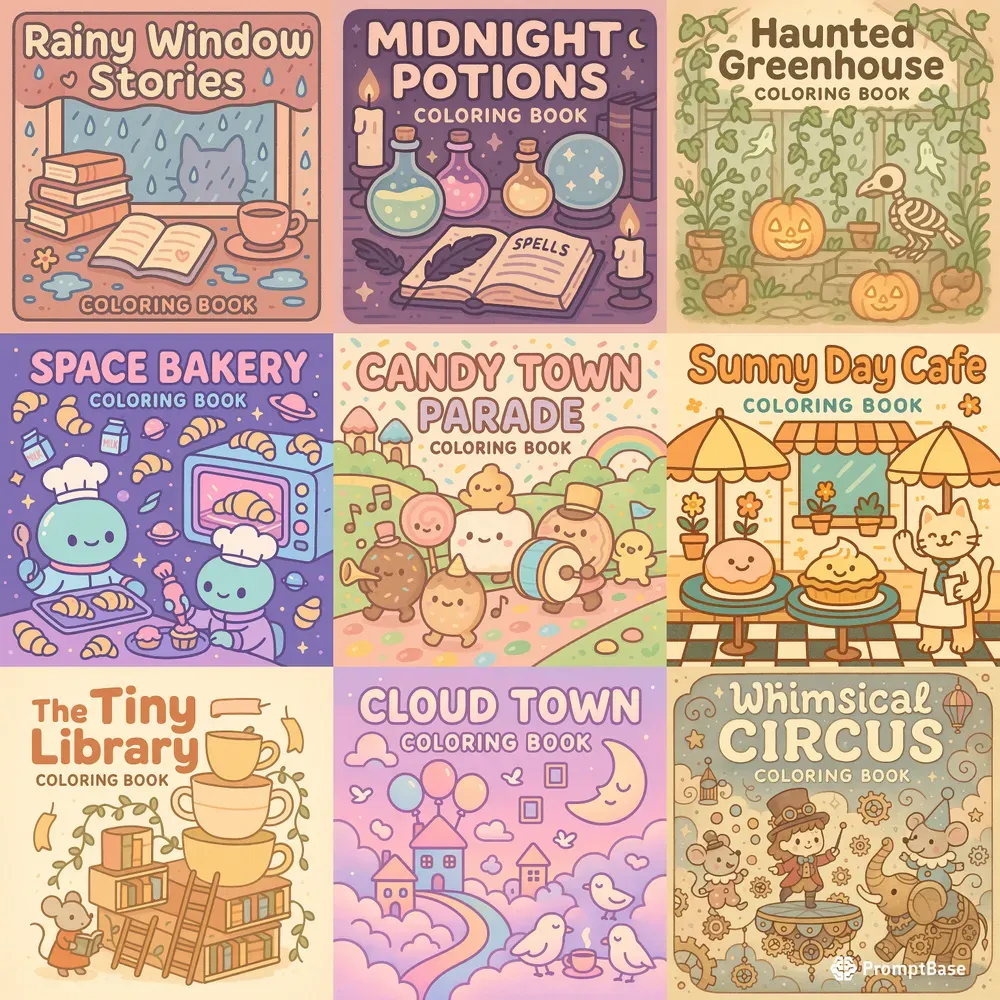 Whimsy World Creator Coloring Book Covers