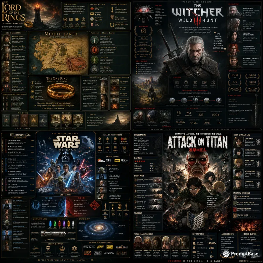 Iconic Entertainment Infographic Posters