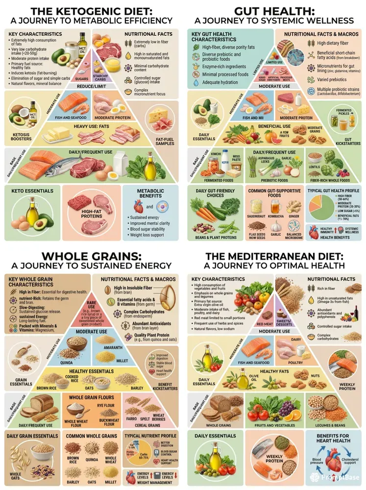 Realistic Balanced Eating Infographics