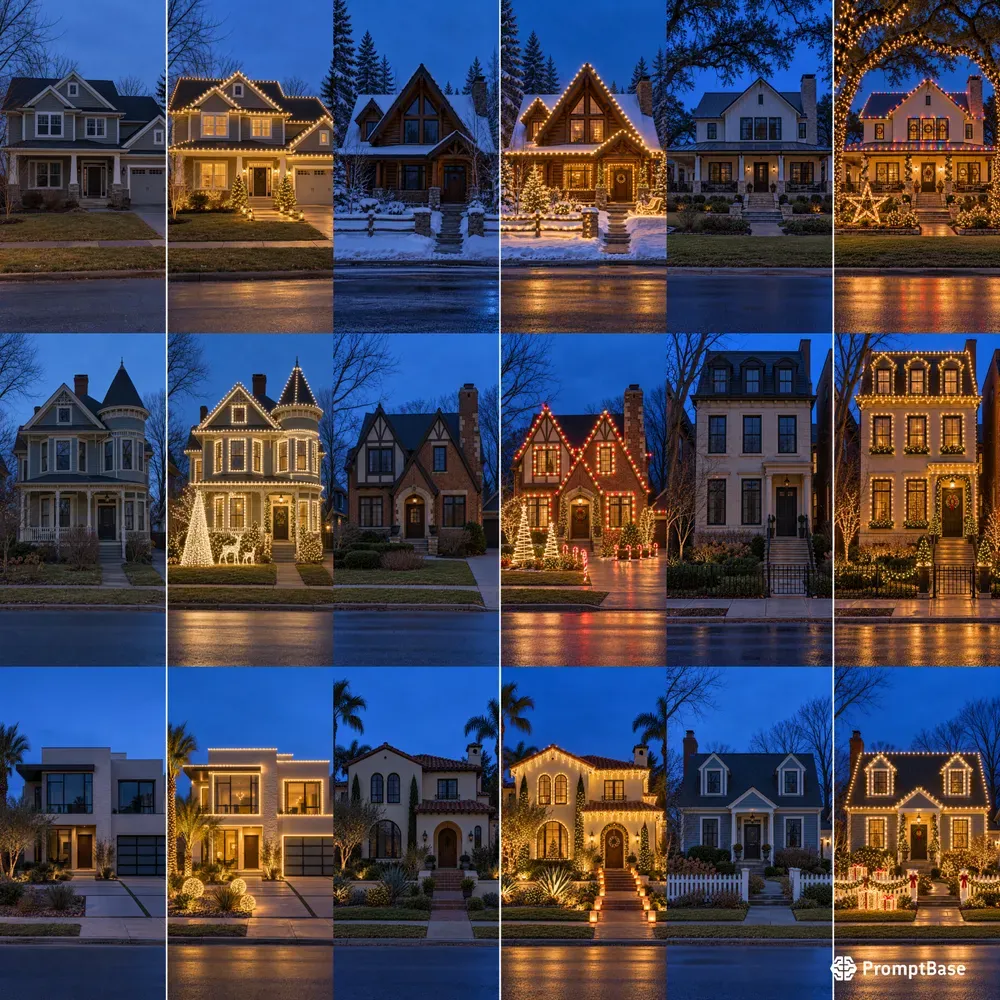 Christmas Lights Curb Appeal Mockups