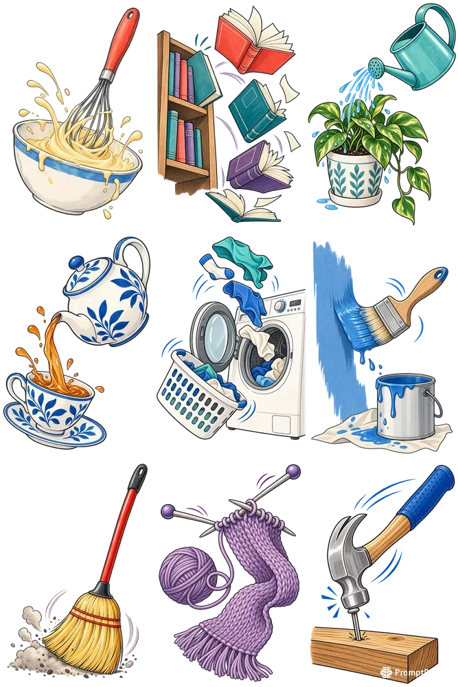 Haunted Household Objects Clip Art