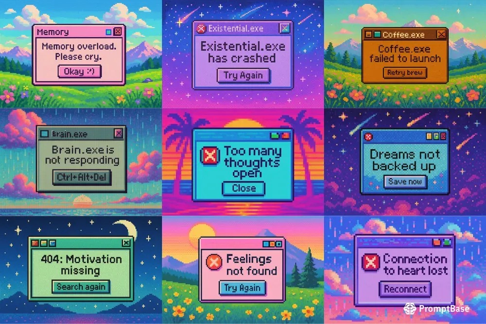 Pixel Art Retro Error Windows