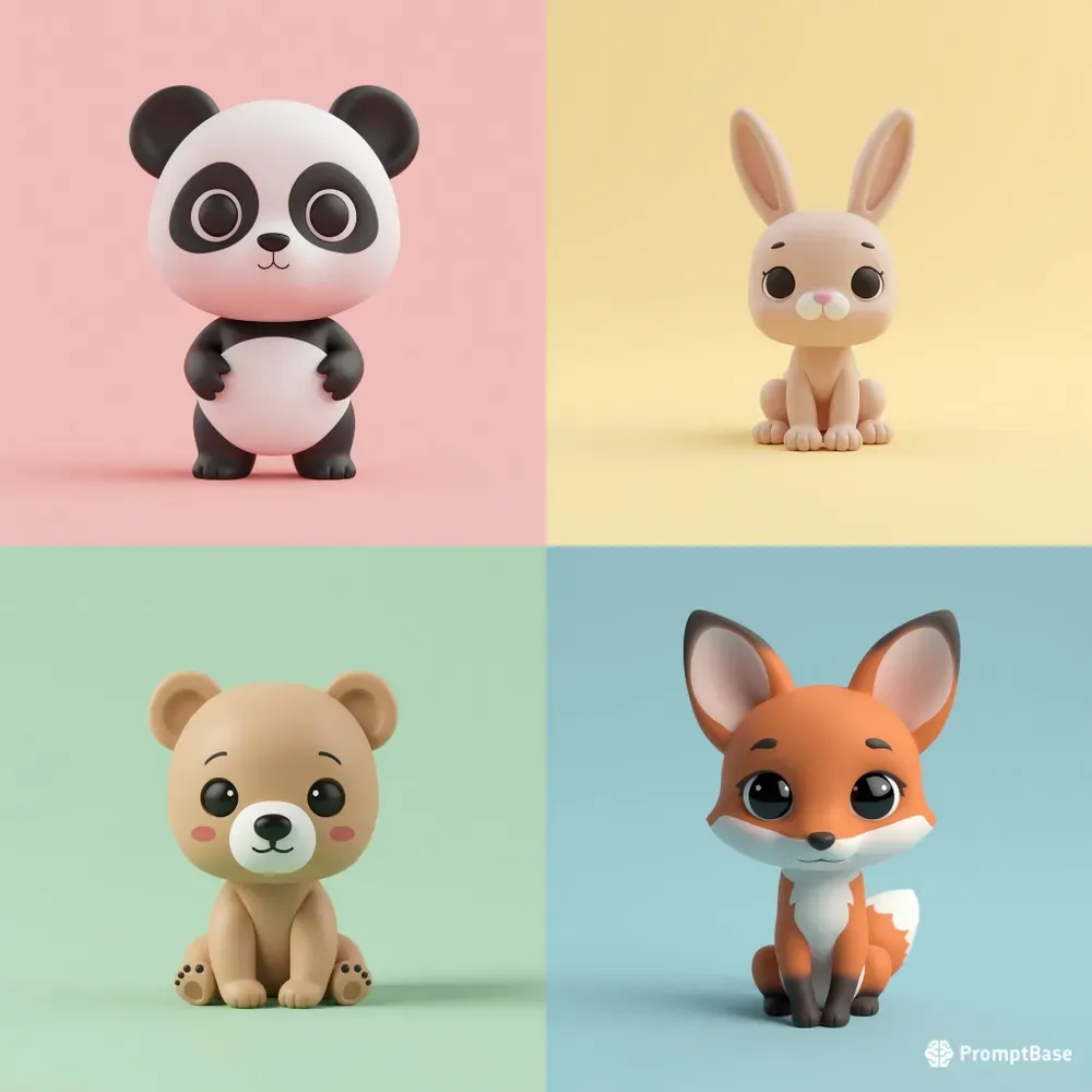 3D Claymation Cute Animal Avatars