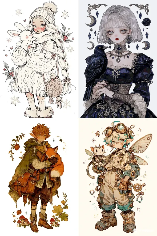 Whimsical Fantasy Character Clipart