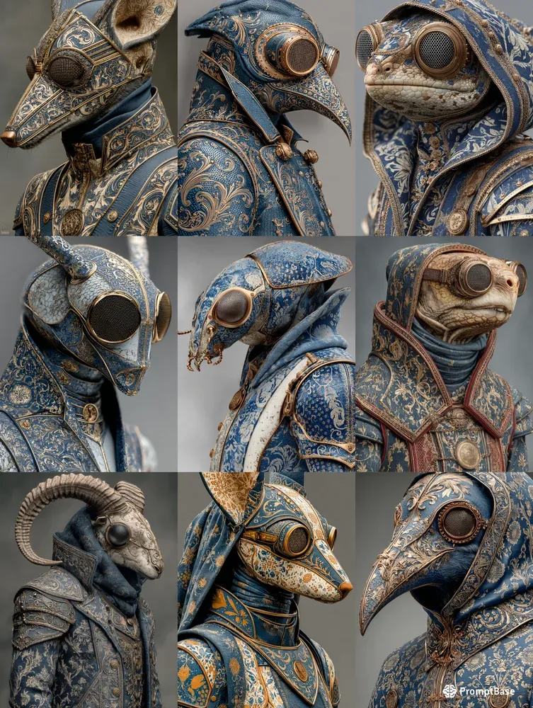 Ornate Damask Armor Portraits