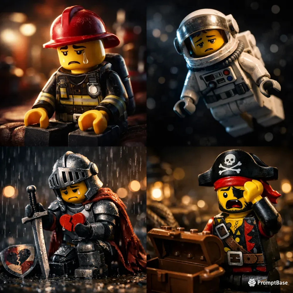 Cinematic Emotional Lego Figures