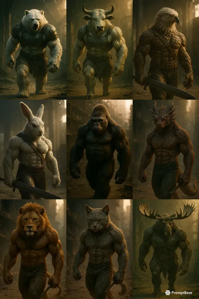 Muscular Anthropomorphic Animal Warriors
