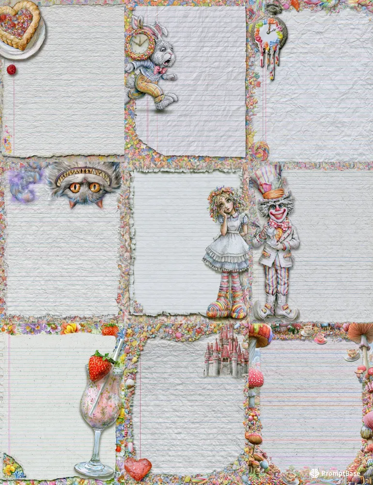 Alice In Candy Wonderland Plain Papers