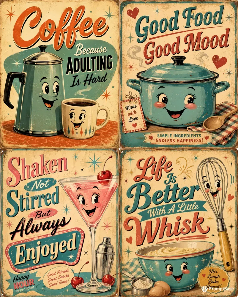 Retro Kitchen Art Generator