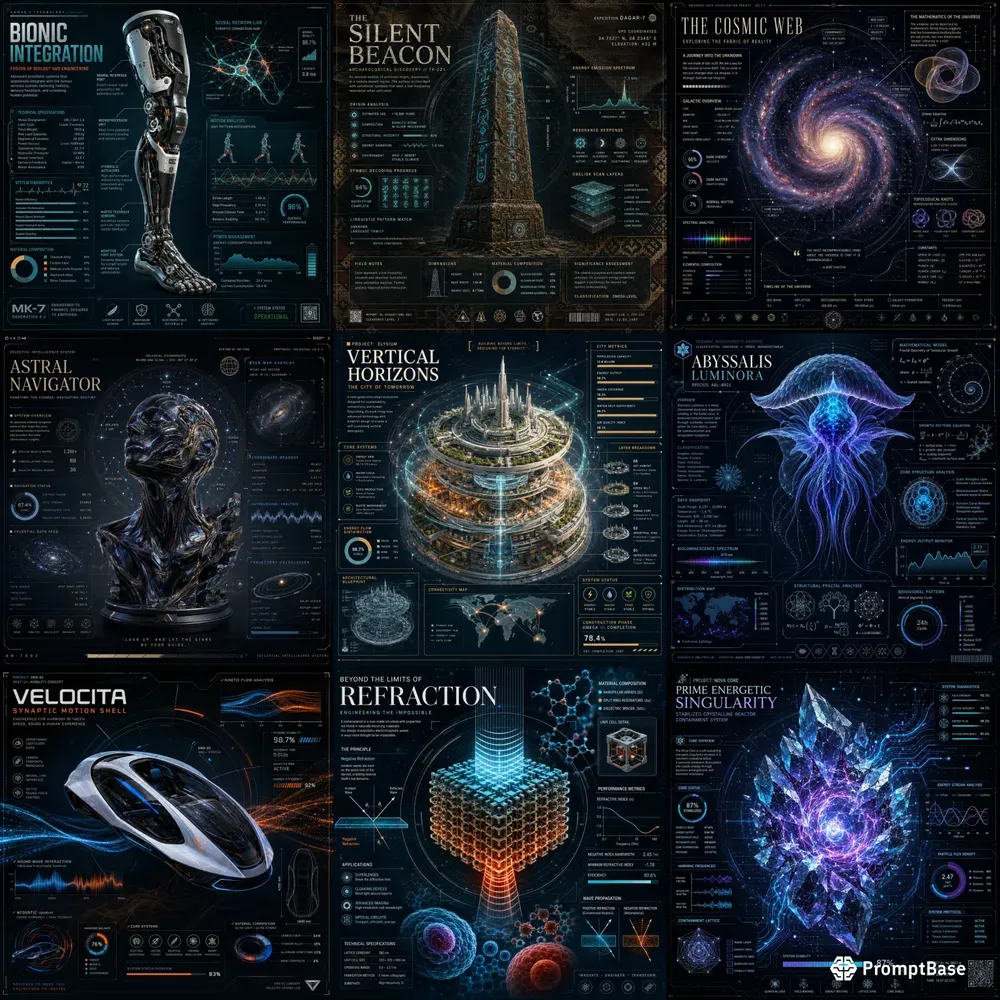 Futuristic Tech Infographic Posters
