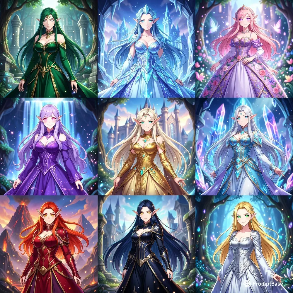 Fantasy Elf Princesses Magical Kingdoms