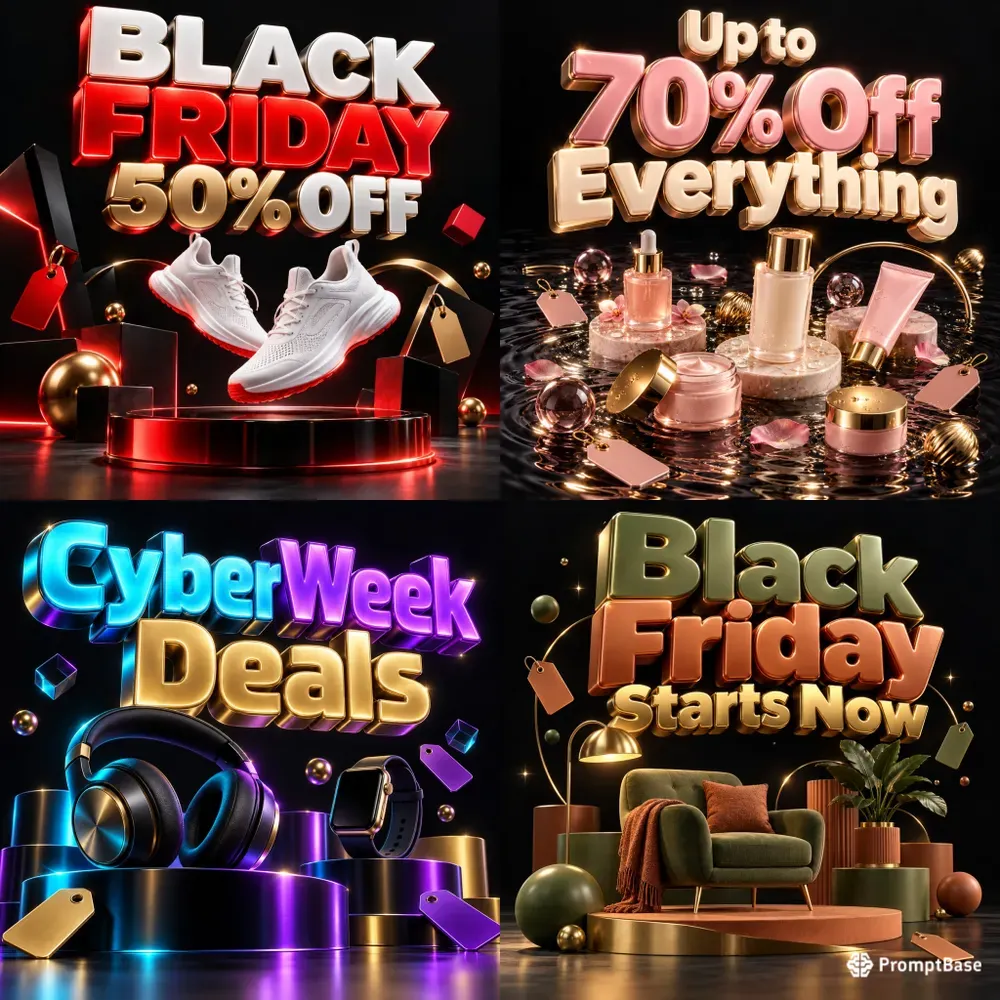 Black Friday 3D Sale Poster Generator