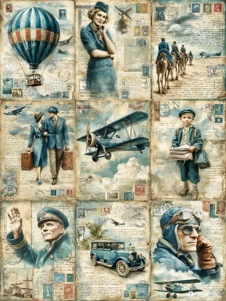 1930s Vintage Travel Illustration Art