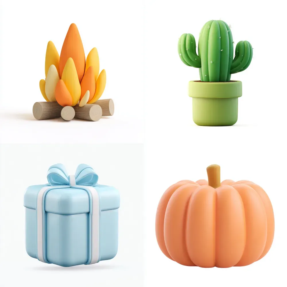 Cute 3D Cartoon Icons