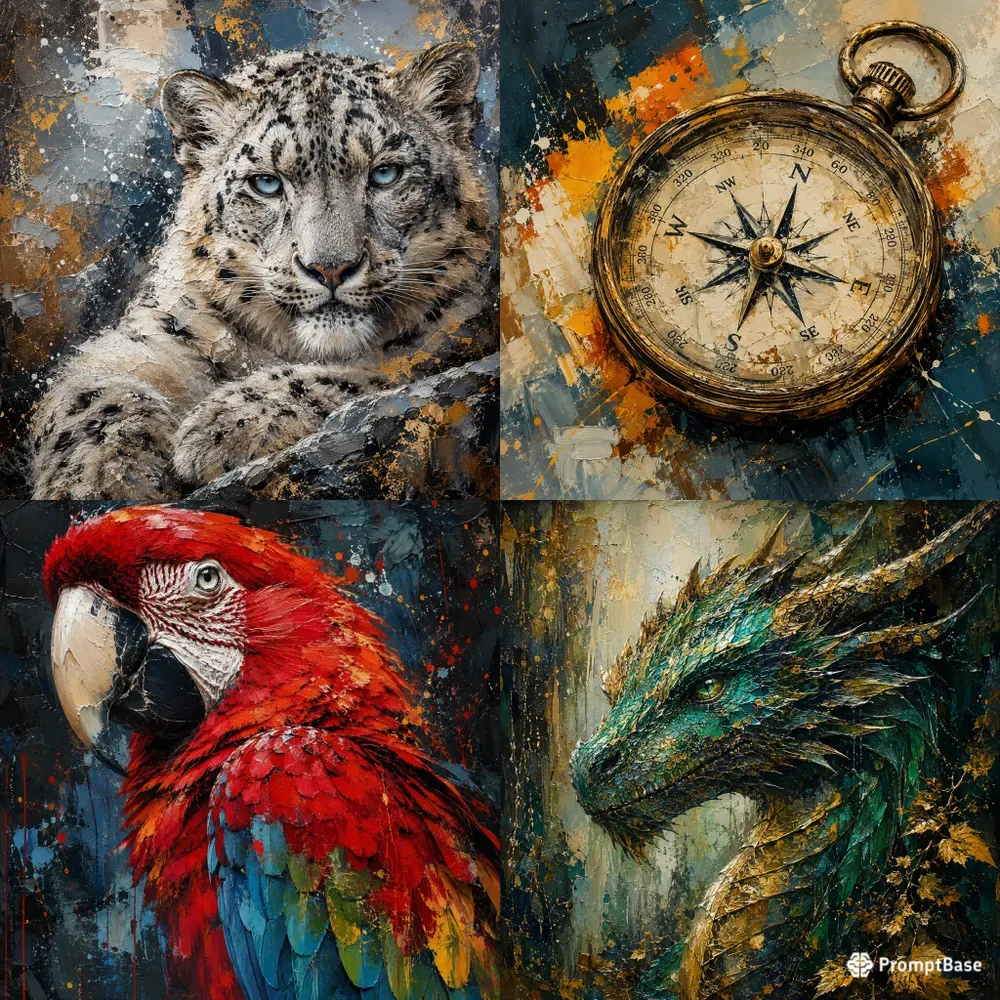 Abstract Expressionist Wildlife Portraits