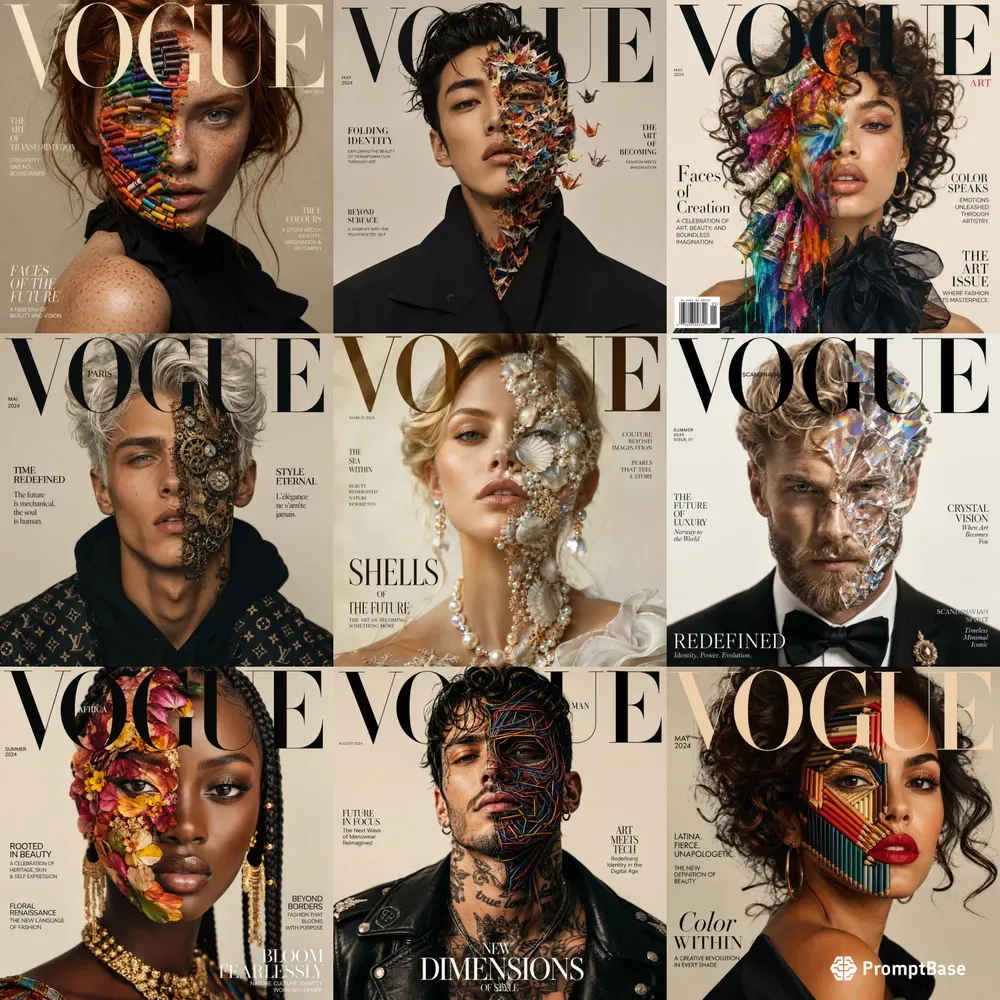 Material Faces Editorial Posters