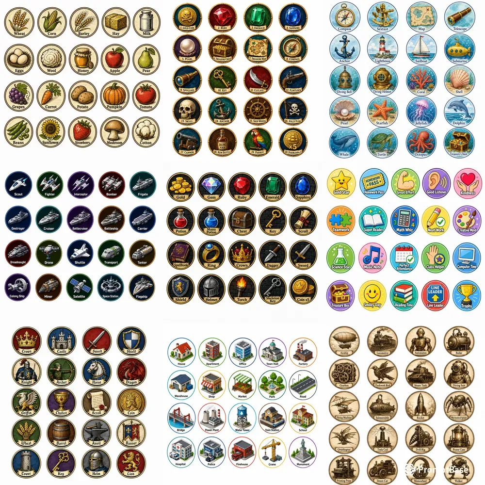 Punch Out Game Token Sheets