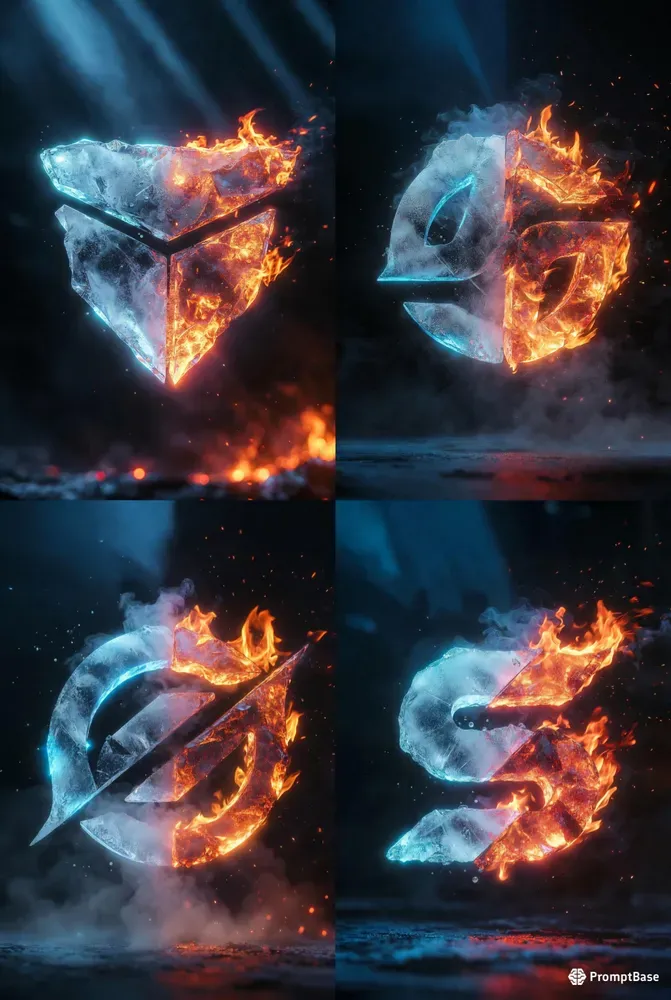 Ice Vs Fire Logo Generator 8K